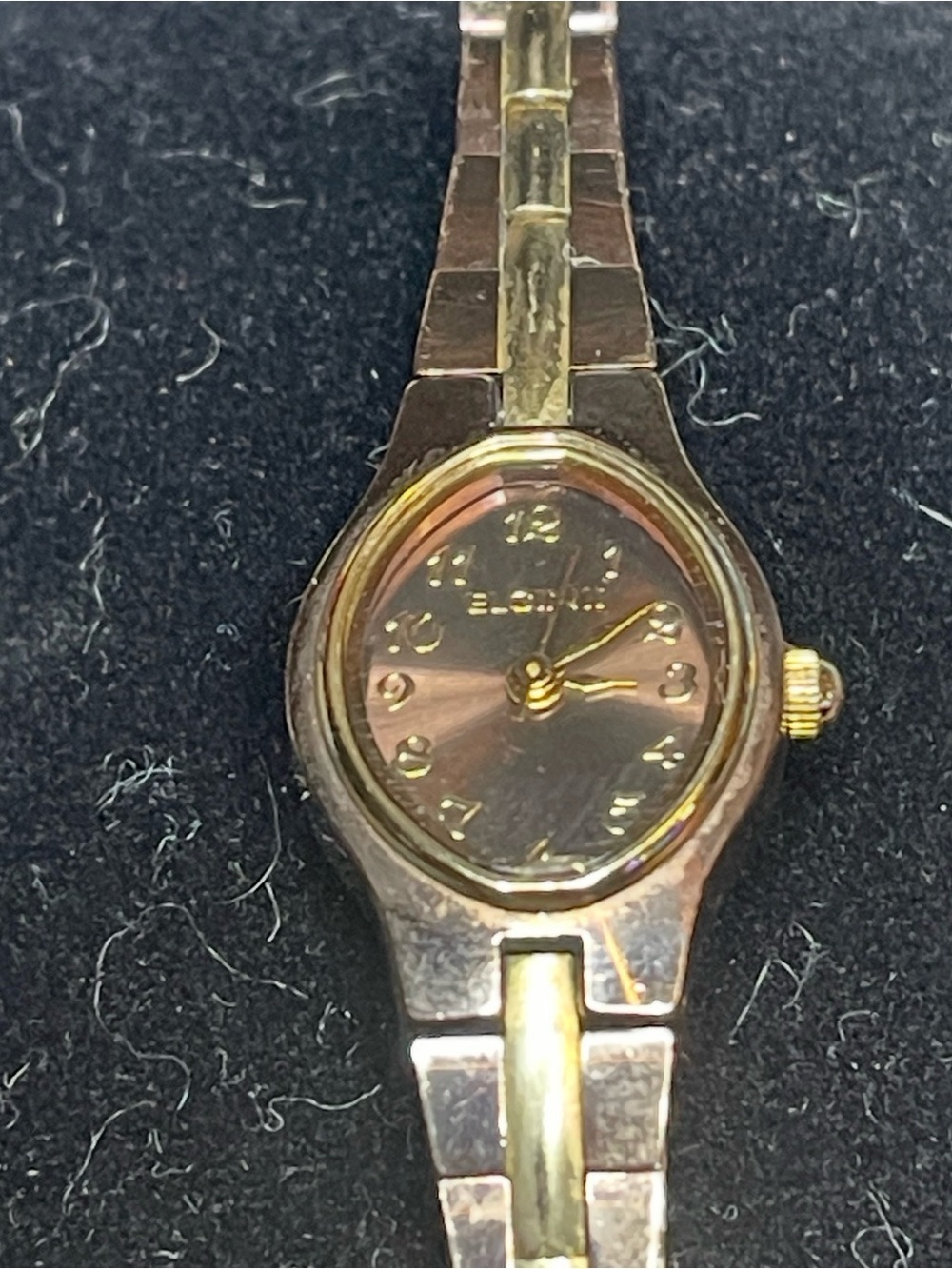Two-Tone Women's Bracelet Watch with Brown Dial